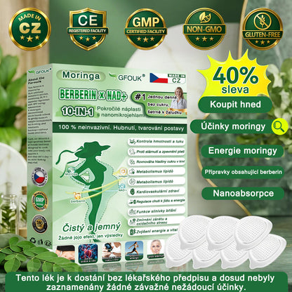 🇨🇿 Oficiální obchod👑 | 👨‍⚕️GFOUK® Moringa · Berberine × NAD+ 10v1 Pokročilá nano mikronáplast