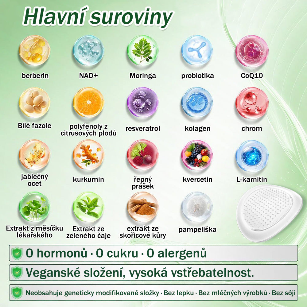🇨🇿 Oficiální obchod👑 | 👨‍⚕️GFOUK® Moringa · Berberine × NAD+ 10v1 Pokročilá nano mikronáplast